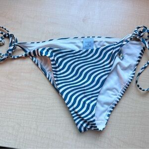 Shade & Shore Teal and White Wave Bikini Bottom